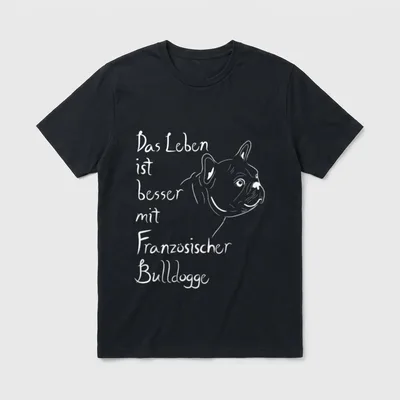 Frenchie Leben Besser T-Shirt – Klassisches T-Shirt in Schwarz