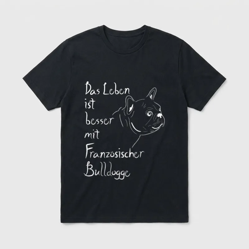 Frenchie Leben Besser T-Shirt – Klassisches T-Shirt in Schwarz