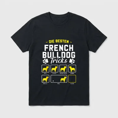 French Bulldog Frenchie Lustiges T-Shirt – Klassisches T-Shirt in Schwarz