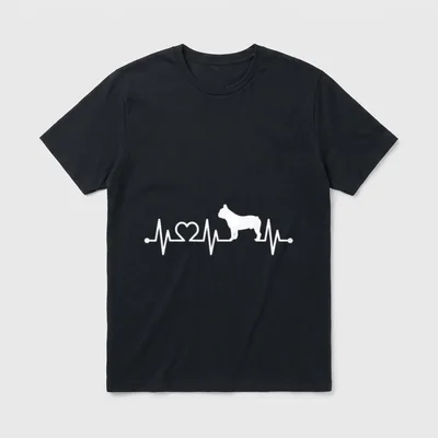 Frenchie EKG Herzschlag Französische T-Shirt – Klassisches T-Shirt in Schwarz