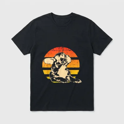 Retro Französische Bulldogge Idee T-Shirt – Klassisches T-Shirt in Schwarz