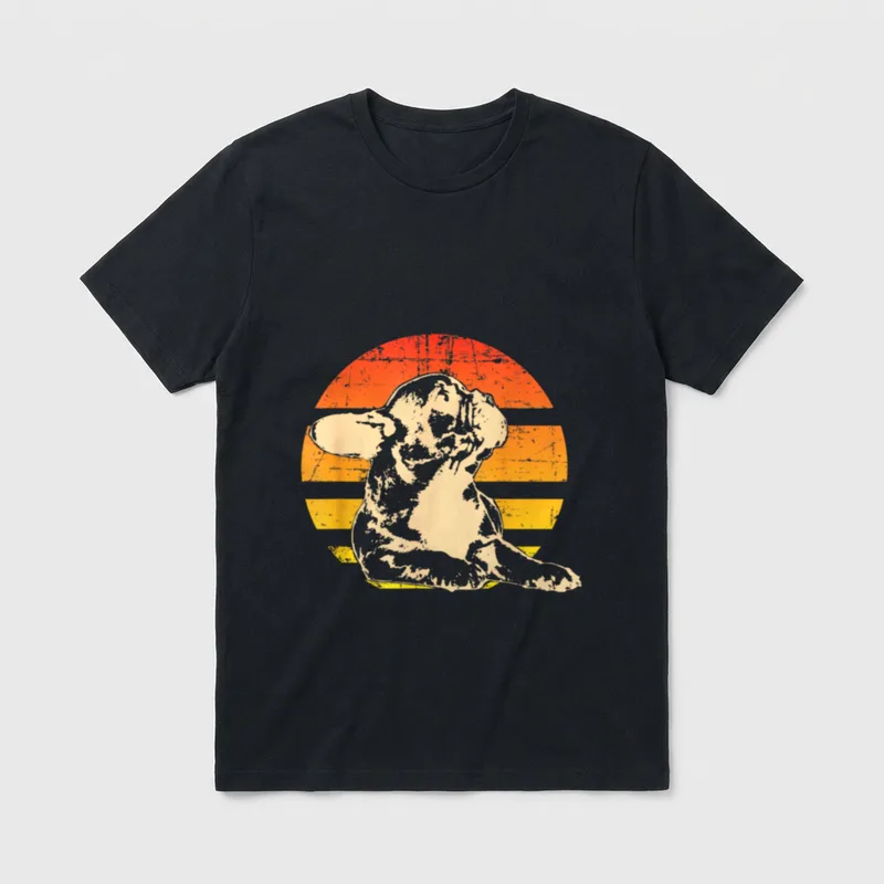 Retro Französische Bulldogge Idee T-Shirt – Klassisches T-Shirt in Schwarz