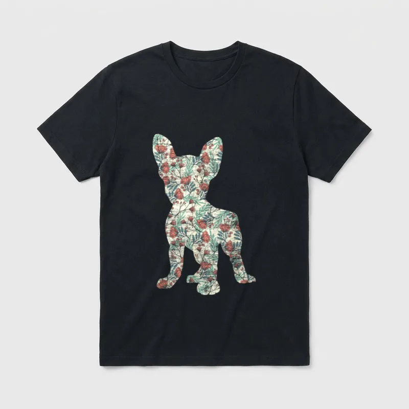 Vintage Französische Bulldogge T-Shirt – Klassisches T-Shirt in Schwarz
