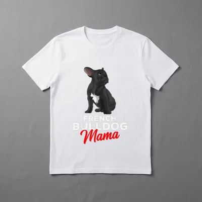 Französische Bulldogge Mama Frenchie T-Shirt 0044 – Klassisches T-Shirt in Schwarz