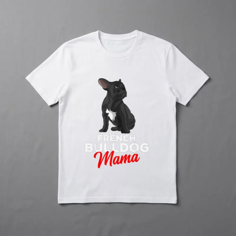 Französische Bulldogge Mama Frenchie T-Shirt 0044 – Klassisches T-Shirt in Schwarz