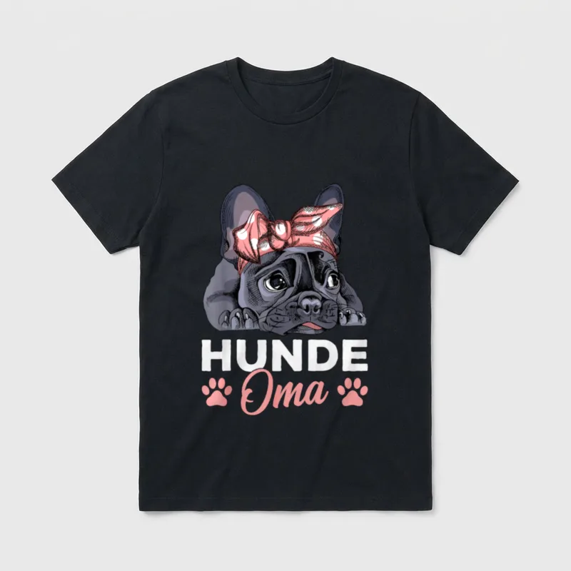 Hunde Oma Französische Bulldogge T-Shirt – Klassisches T-Shirt in Schwarz