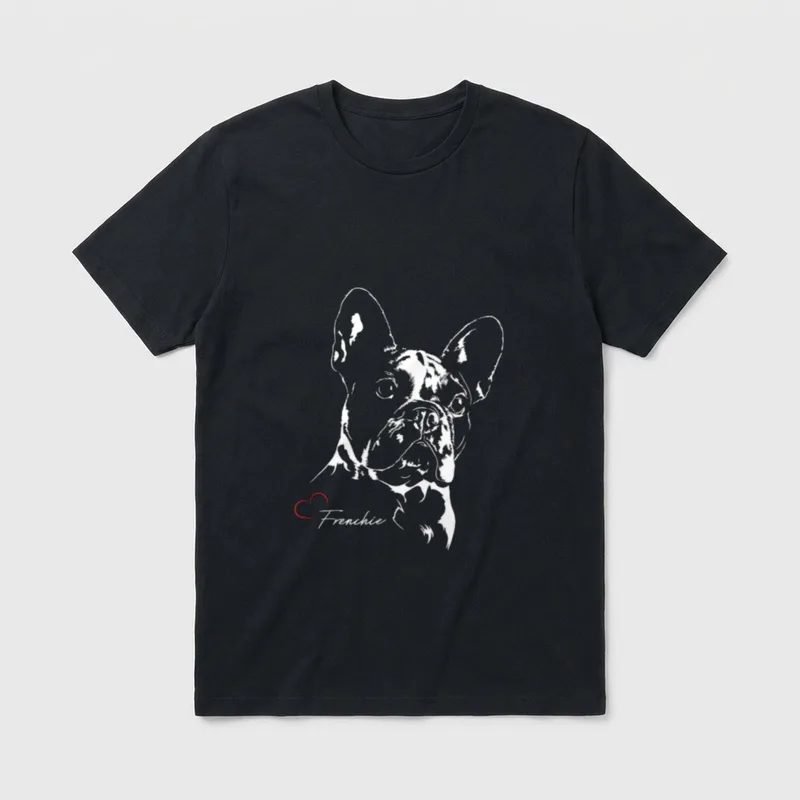 Frenchie Französische Bulldogge Hund T-Shirt 0050 – Klassisches T-Shirt in Schwarz