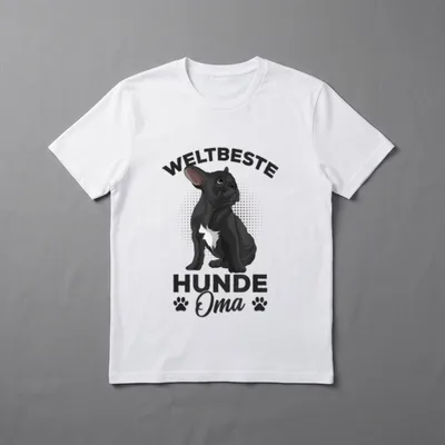 Weltbeste Hunde Oma Französische T-Shirt – Klassisches T-Shirt in Schwarz