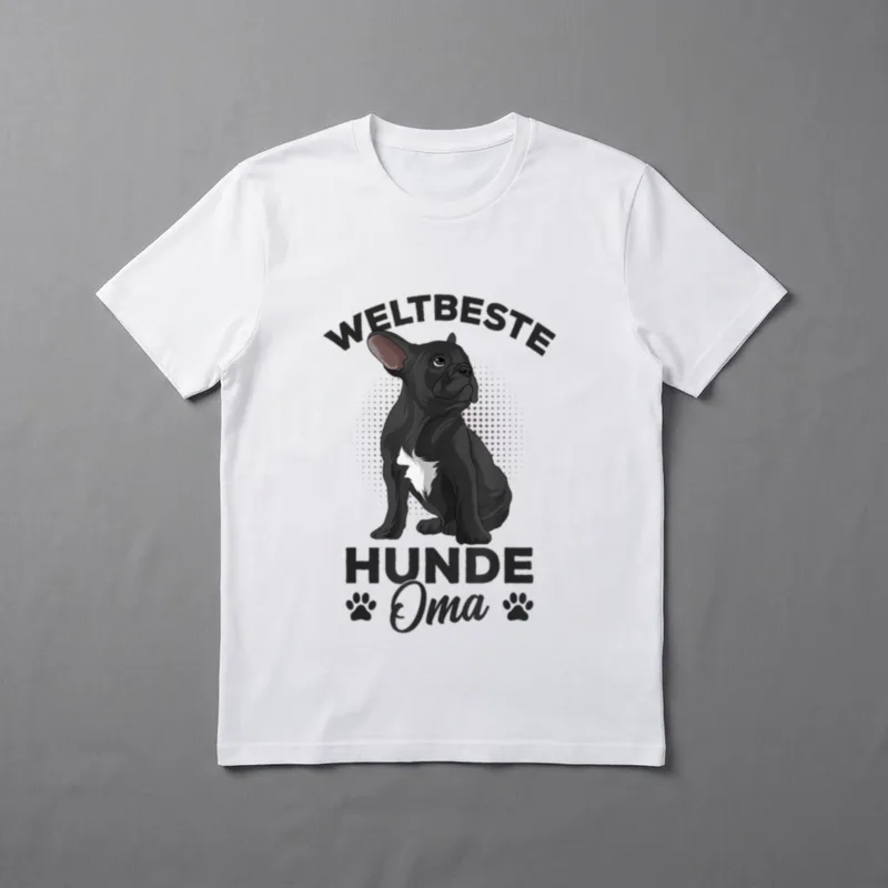 Weltbeste Hunde Oma Französische T-Shirt – Klassisches T-Shirt in Schwarz