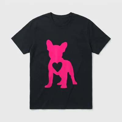 Frenchie Hund Hundebesitzer Französische T-Shirt 0057 – Klassisches T-Shirt in Schwarz