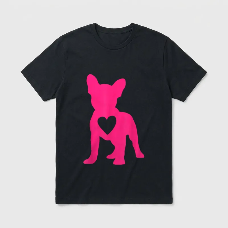 Frenchie Hund Hundebesitzer Französische T-Shirt 0057 – Klassisches T-Shirt in Schwarz
