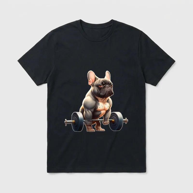 Französische Bulldogge Bodybuilding Frenchie T-Shirt – Klassisches T-Shirt in Schwarz