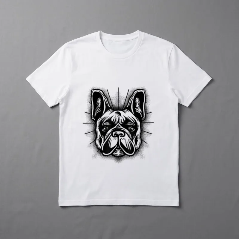 Französische Bulldogge Frenchie Hund T-Shirt 0059 – Klassisches T-Shirt in Schwarz
