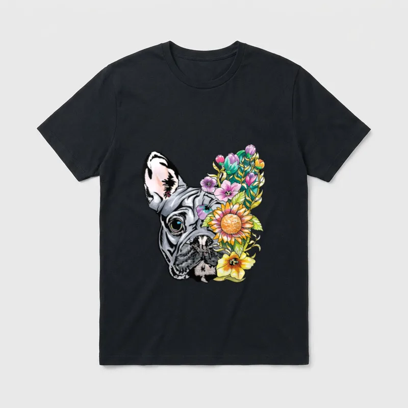 Französische Bulldogge Frenchie Mama T-Shirt 0061 – Klassisches T-Shirt in Schwarz