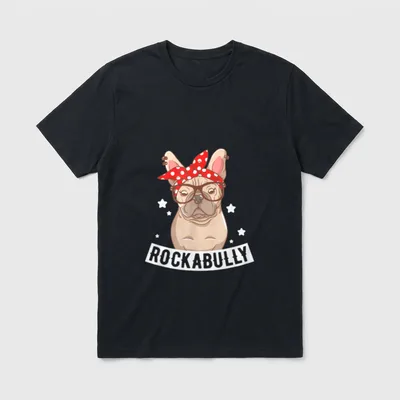 Rockabully Französische Bulldogge Frauchen T-Shirt – Klassisches T-Shirt in Schwarz