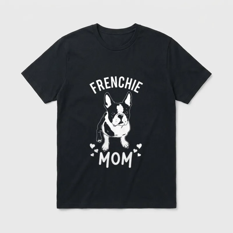 Frenchie Mom Französische Bulldogge T-Shirt 0076 – Klassisches T-Shirt in Schwarz