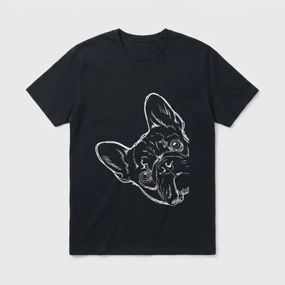Frenchie Hund Französische Bulldogge T-Shirt 0077 – Klassisches T-Shirt in Schwarz