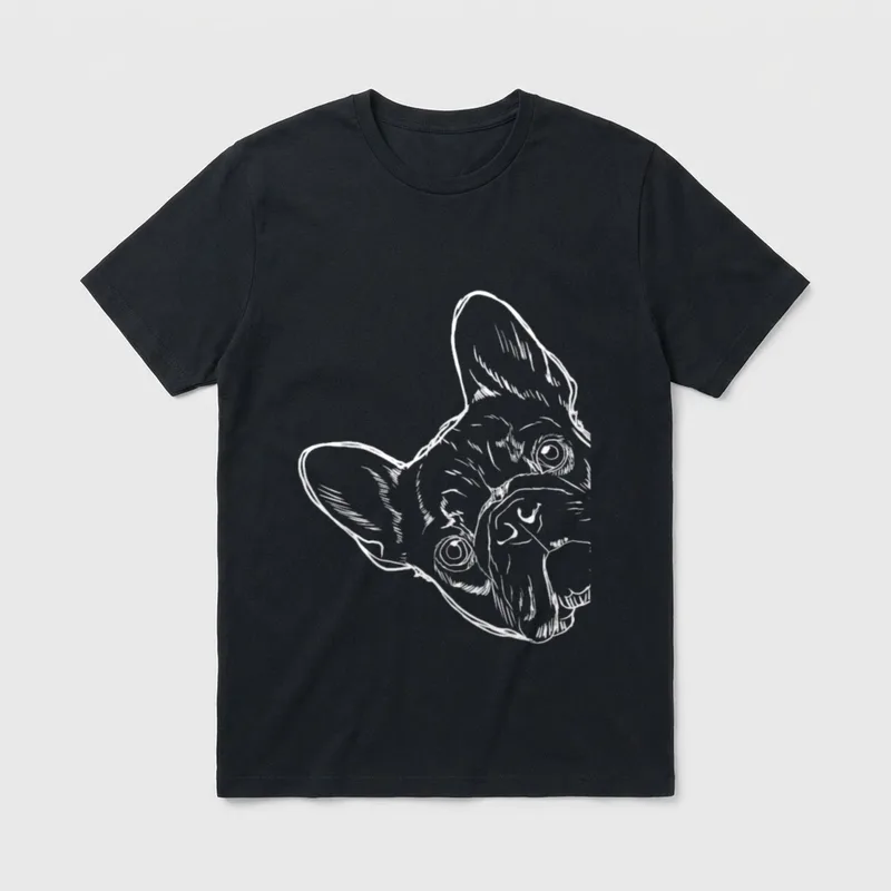 Frenchie Hund Französische Bulldogge T-Shirt 0077 – Klassisches T-Shirt in Schwarz