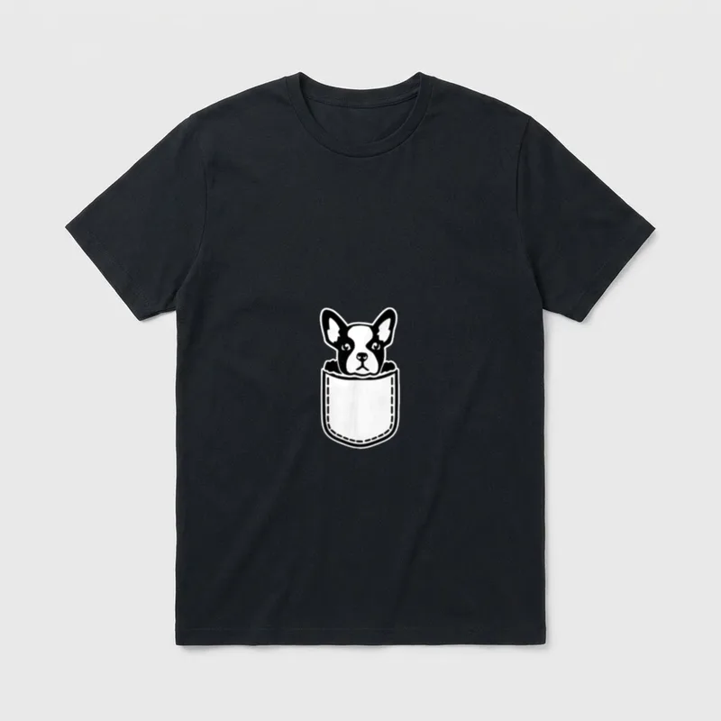 Französische Bulldogge in Tasche T-Shirt – Klassisches T-Shirt in Schwarz