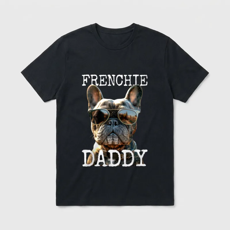Frenchie Daddy Papa Vater T-Shirt – Klassisches T-Shirt in Schwarz