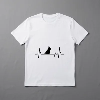 Heartbeat Herzschlag Design Französische T-Shirt – Klassisches T-Shirt in Schwarz