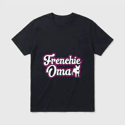 Frenchie Oma Hundeoma French T-Shirt – Klassisches T-Shirt in Schwarz