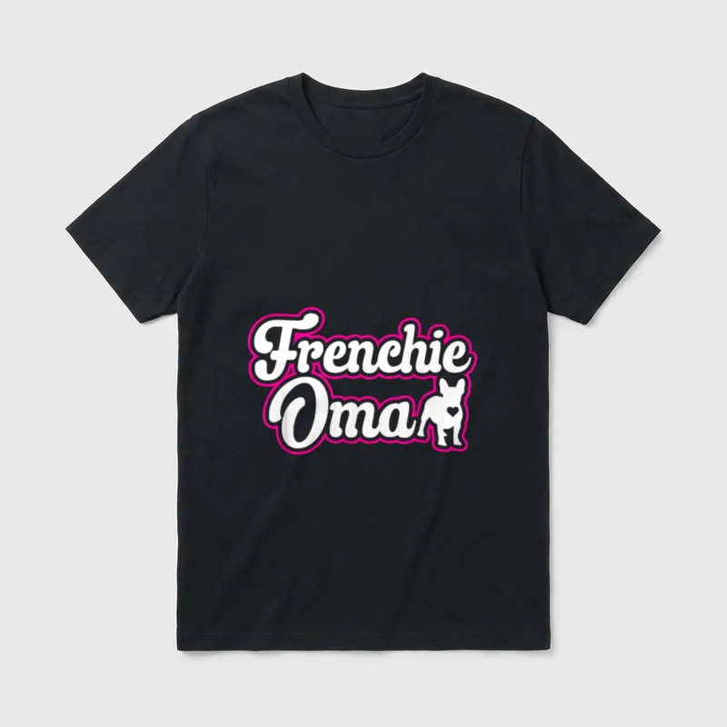 Frenchie Oma Hundeoma French T-Shirt – Klassisches T-Shirt in Schwarz