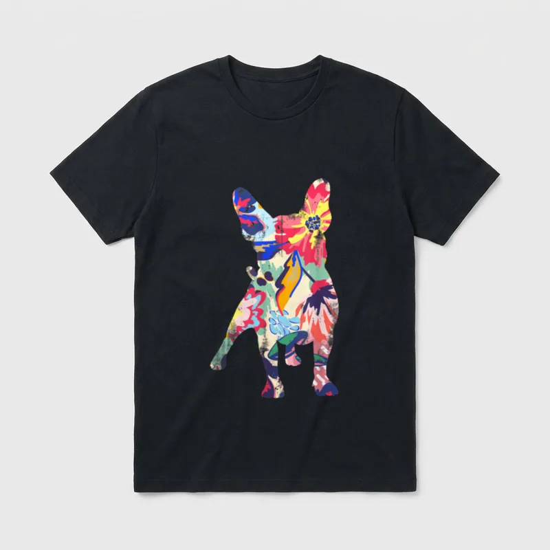 Vintage Französische Bulldogge T-Shirt 0103 – Klassisches T-Shirt in Schwarz