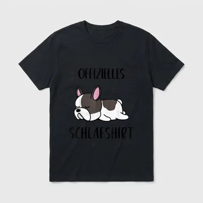 Offizielles Schlafshirt Hund Französische T-Shirt – Klassisches T-Shirt in Schwarz