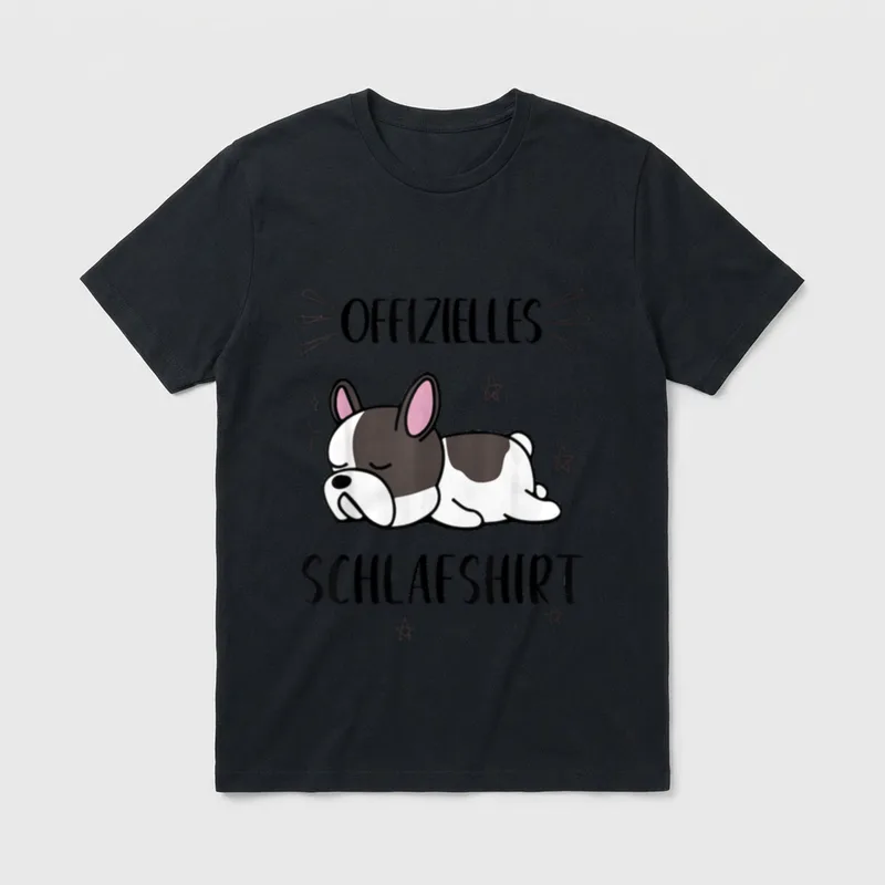 Offizielles Schlafshirt Hund Französische T-Shirt – Klassisches T-Shirt in Schwarz