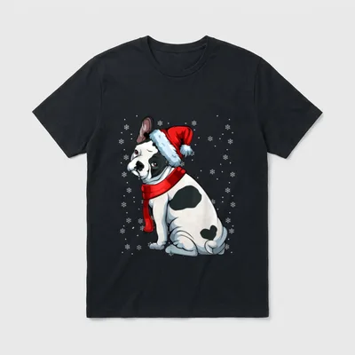 Französische Bulldogge Frenchie Bully Weihnachten T-Shirt – Klassisches T-Shirt in Schwarz
