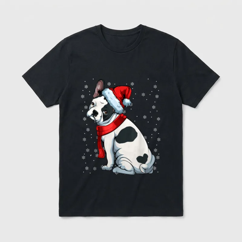 Französische Bulldogge Frenchie Bully Weihnachten T-Shirt – Klassisches T-Shirt in Schwarz