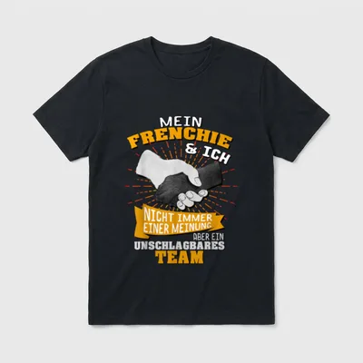 Frenchie Team Französische Bulldogge T-Shirt – Klassisches T-Shirt in Schwarz
