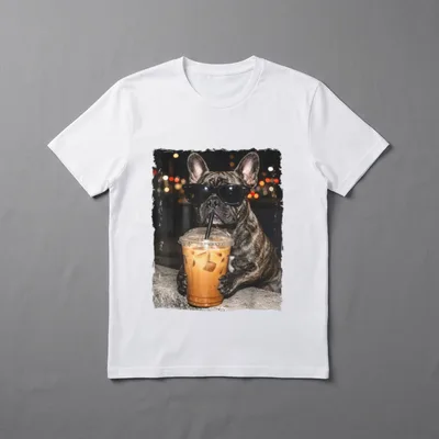 Lustige Frenchie Bulldogge trinkt T-Shirt – Klassisches T-Shirt in Schwarz