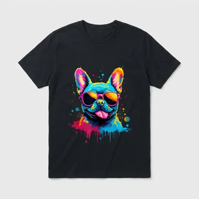 Aquarell Französische Bulldogge T-Shirt – Klassisches T-Shirt in Schwarz