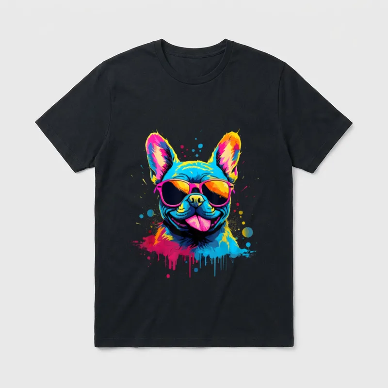 Aquarell Französische Bulldogge T-Shirt – Klassisches T-Shirt in Schwarz