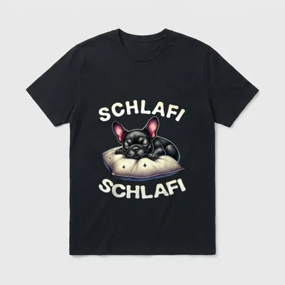 Französische Bulldogge Schlafi Schlafi T-Shirt – Klassisches T-Shirt in Schwarz
