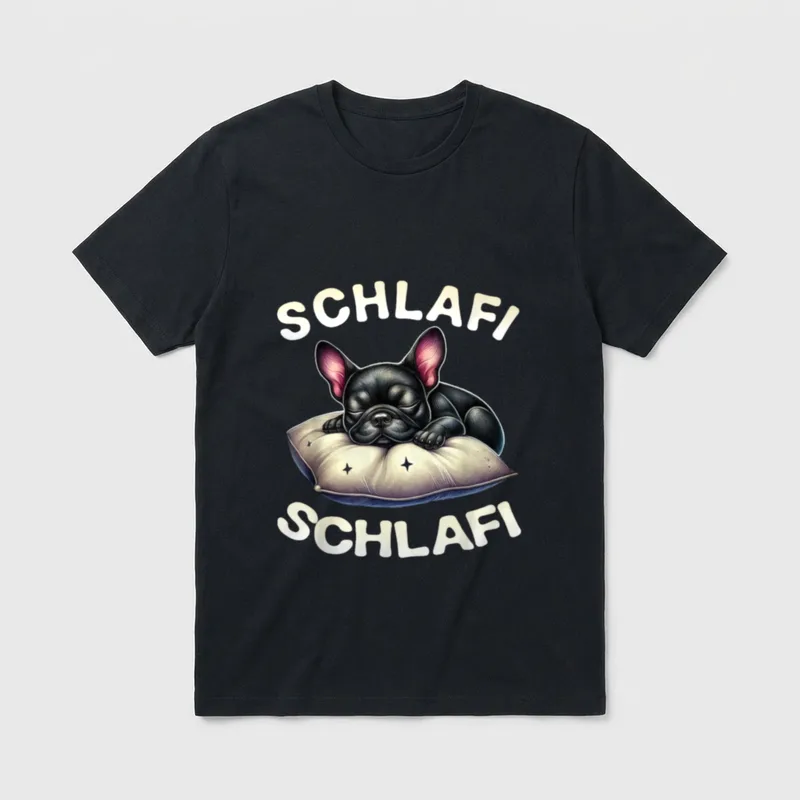Französische Bulldogge Schlafi Schlafi T-Shirt – Klassisches T-Shirt in Schwarz
