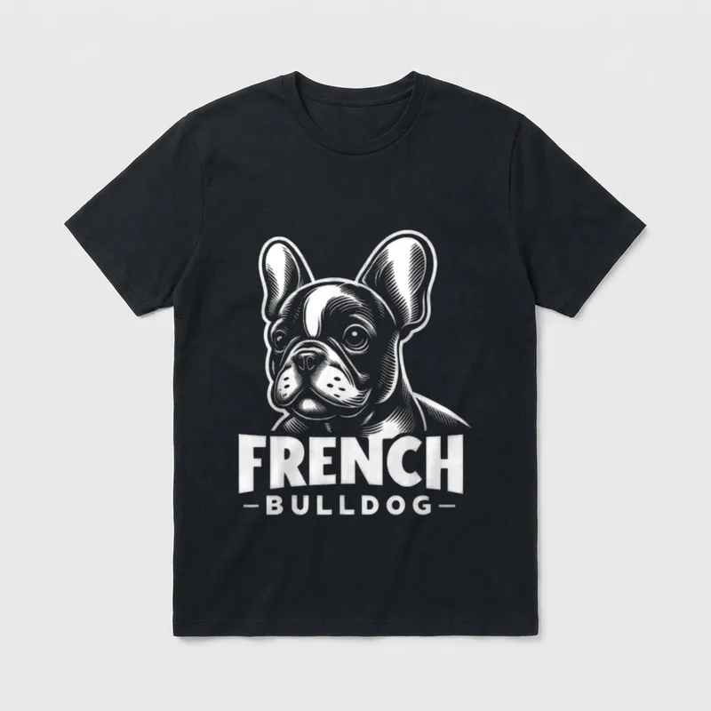 mit französischer Bulldogge niedliches T-Shirt – Klassisches T-Shirt in Schwarz