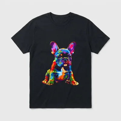 Französische Bulldogge Pop T-Shirt – Klassisches T-Shirt in Schwarz