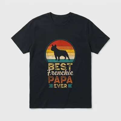 Dog Papa Gifts Content T-Shirt – Klassisches T-Shirt in Schwarz