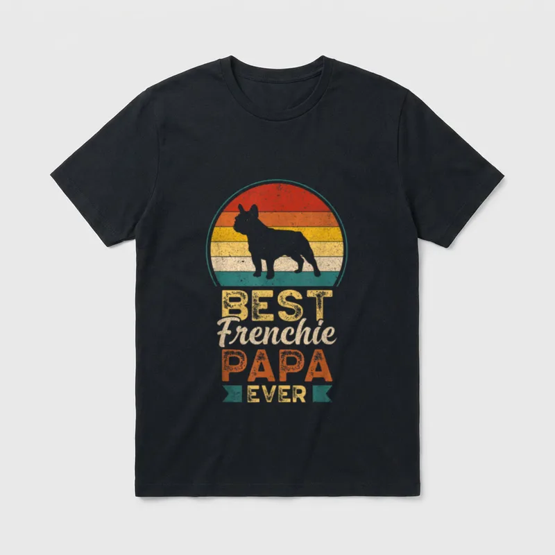 Dog Papa Gifts Content T-Shirt – Klassisches T-Shirt in Schwarz