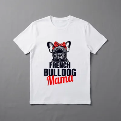 Französische Bulldogge Mama Frenchie Hundemotiv T-Shirt – Klassisches T-Shirt in Schwarz