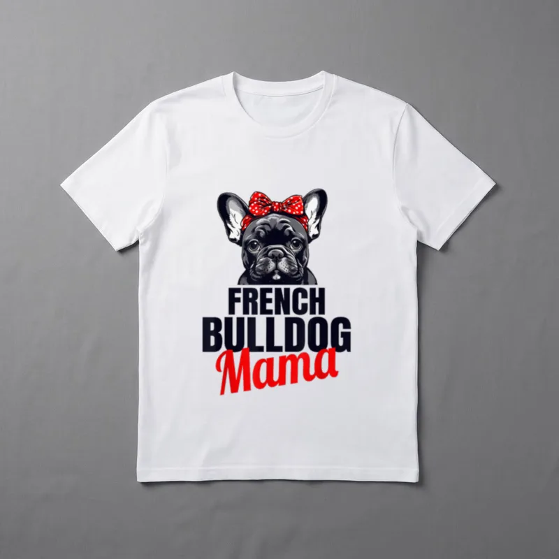 Französische Bulldogge Mama Frenchie Hundemotiv T-Shirt – Klassisches T-Shirt in Schwarz