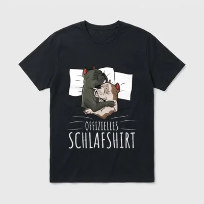 Offizielles Schlafshirt American Bully T-Shirt 0143 – Klassisches T-Shirt in Schwarz