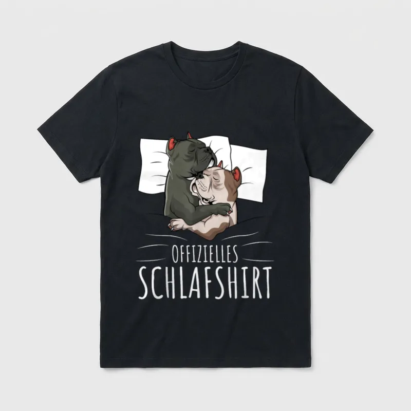 Offizielles Schlafshirt American Bully T-Shirt 0143 – Klassisches T-Shirt in Schwarz