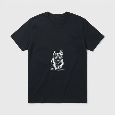 Süße französische Bulldogge im Lauf T-Shirt – Klassisches T-Shirt in Schwarz