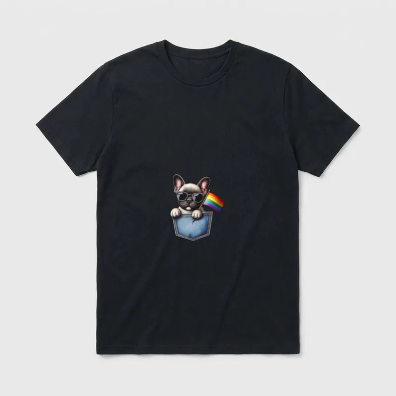 Französische Bulldogge Pride Month T-Shirt – Klassisches T-Shirt in Schwarz