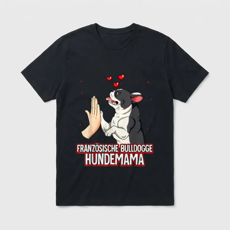 Mama Französische Bulldogge T-Shirt 0156 – Klassisches T-Shirt in Schwarz