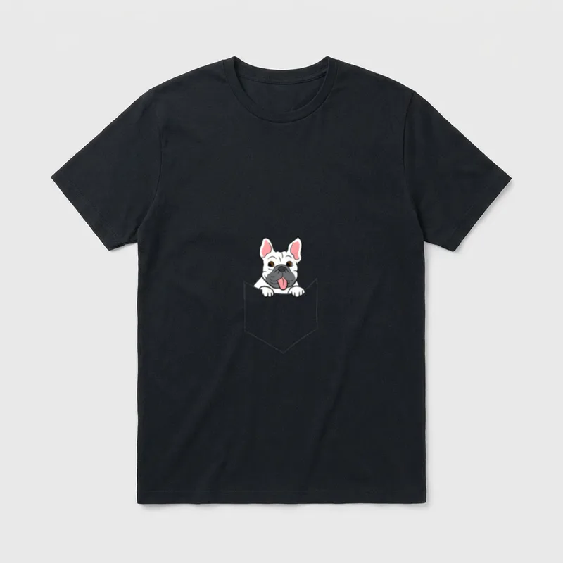 Französische Bulldogge T-Shirt 0158 – Klassisches T-Shirt in Schwarz